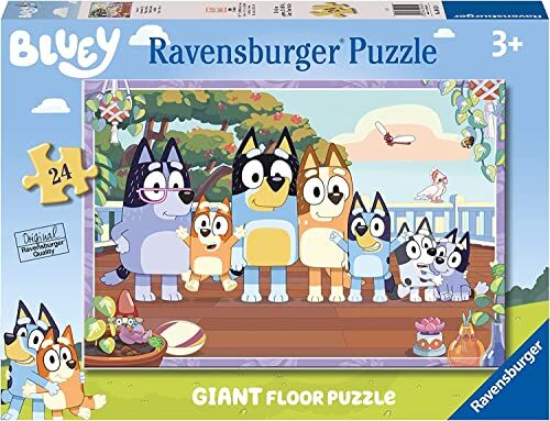 Ravensburger Puzzle Bluey, Collezione 24 Giant Pavimento, 24 Pezzi, Età Raccomandata 3+ Anni