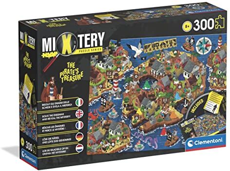 Clementoni Mystery Puzzle The Pirate's Treasure 300 pezzi Made in Italy, puzzle bambini 8 anni, puzzle con enigmi da risolvere, puzzle con indovinelli, Multicolore, medium