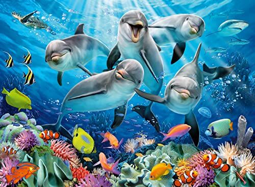 Ravensburger Puzzle Delfini, 500 Pezzi, Idea regalo, per Lei o Lui, Puzzle Adulti