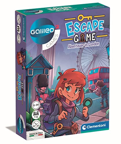 Clementoni Escape Game Adventures in London, emozionante gioco da tavolo per rompersi la testa e decifrare enigmi, a partire da 8 anni, (versione tedesca)