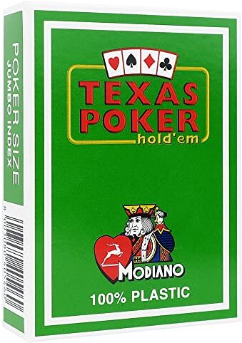 Modiano (Verde chiaro)  Texas Poker Hold'em 100% Carte da gioco, Jumbo Index, Poker Wide Size