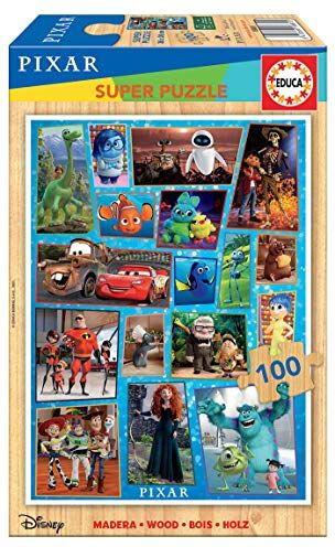 Educa Disney Pixar Wooden Puzzle. Puzzle in Legno per Bambini. 100 pezzi. +6 anni. Rif.