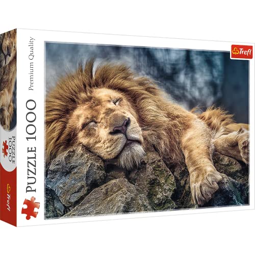 Trefl 916  EA 1000 Teile, Premium Quality, für Erwachsene und Kinder ab 12 Jahren 1000pcs Sleeping Lion, Coloured, Katzentreffen