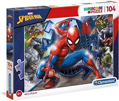 Clementoni Spider-Man Supercolor Puzzle Man-104 pezzi, Multicolore,