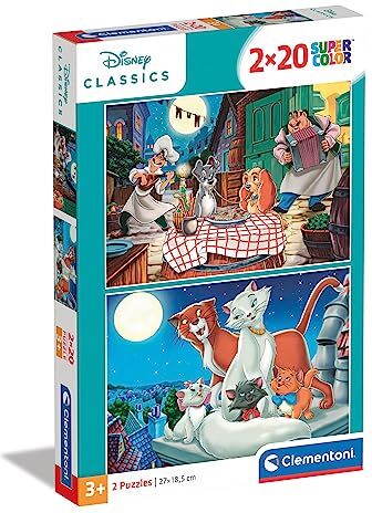 Clementoni Animals Disney All Other Puzzle, 2 x 20 pezzi, Multicolore,