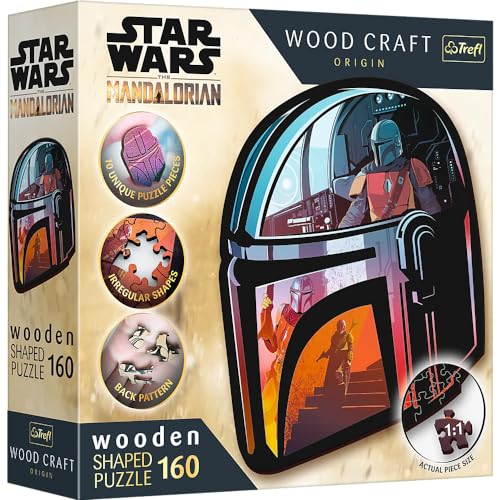 Trefl - Wood Craft Star Wars The Mandalorian Puzzle di Contorno in Legno, Multicolore, Medium,