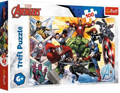 Trefl -100 Elementi La Forza degli Avengers per Bambini dai 5 Anni Puzzle, Colore Colourful,