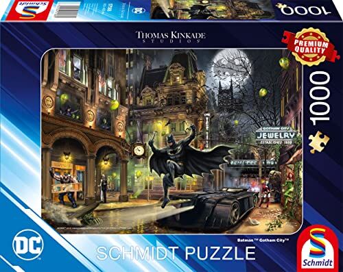 Schmidt Spiele 57588 Thomas Kinkade, Batman, Gotham City, puzzle da 1000 pezzi, normale