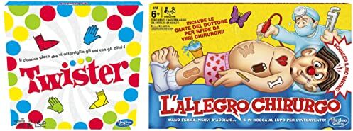 Hasbro B2176 L'Allegro Chirurgo, Gioco in Scatola, Eta  6+ & Twister Gioco in Scatola versione 2020 in Italiano