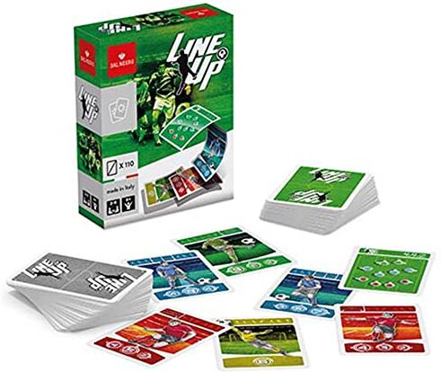 Dal Negro Line Up, Gioco di Carte calcio, adatto per famiglie e bambini 8+, da 2 a 6 giocatori