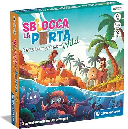 Clementoni Gioco da Tavolo Adulti Sblocca la Porta Wild Escape Room Bambini 8 Anni, Gioco di Logica con Enigmi da Risolvere, Divertimento per Adulti, 1-6 Giocatori, Made In Italy,