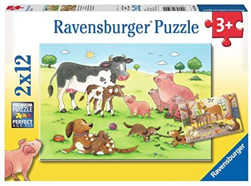 Ravensburger Famiglie Animali Puzzle 2x12 Pezzi