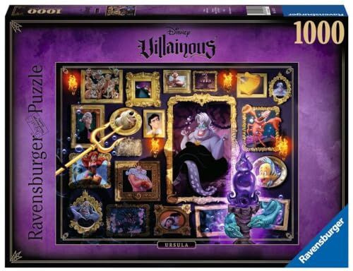 Ravensburger Puzzle Villainous: Ursula, Collezione Villainous, 1000 Pezzi, Idea regalo, per Lei o Lui, Puzzle Adulti