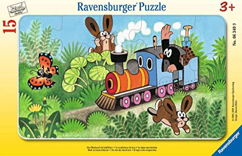 Ravensburger 06349 La talpa capotreno- Puzzle incorniciato da 15 pezzi