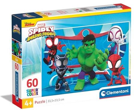 Clementoni - Marvel Spidey And His Amazing Friends Supercolor Friends-60 Pezzi Bambini 4 Anni, Puzzle Cartoni Animati, Made in Italy, Multicolore,