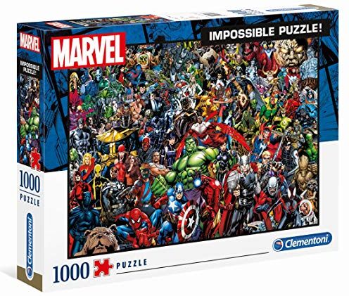 Clementoni Marvel Impossible Puzzle Da 1000 Pezzi, Puzzle Per Appassionati Di Supereroi, Puzzle Difficile, Sfida Per Adulti, Divertimento Made In Italy