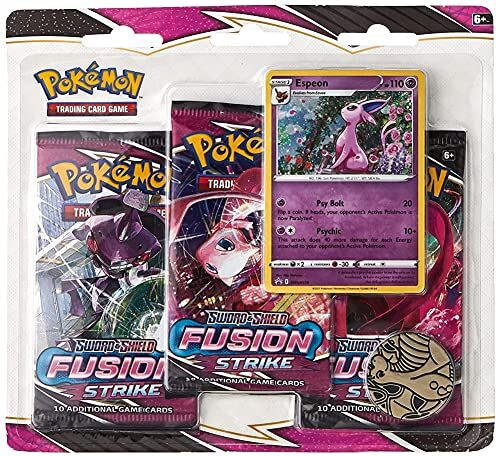 Pokemon Spada e scudo 8 Colpo Fusione: confezione da 3 buste (selezione casuale), gioco di carte (versione inglese), dai 6 anni in su, 2 giocatori, tempo di gioco: oltre 10 minuti