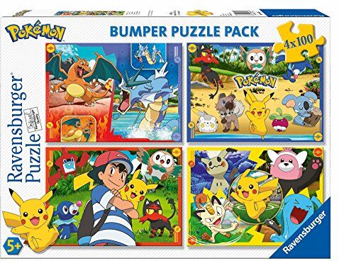 Ravensburger Italy Quattro Puzzle dei Pokemon, Multicolore, 4x100 Pezzi, 0 3