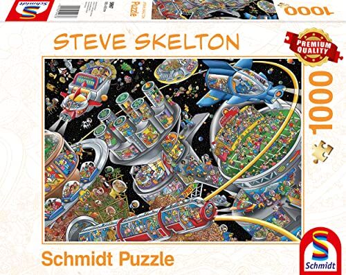 Schmidt Spiele Steve Skelton Space Colony 1000 piece jigsaw puzzle, Multicolore