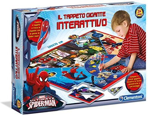 Clementoni Sapientino Il Tappeto Gigante Interattivo Spiderman Ultimate Made in Italy, puzzle bambini, gioco educativo bambini 3 anni, gioco elettronico parlante (versione in italiano)