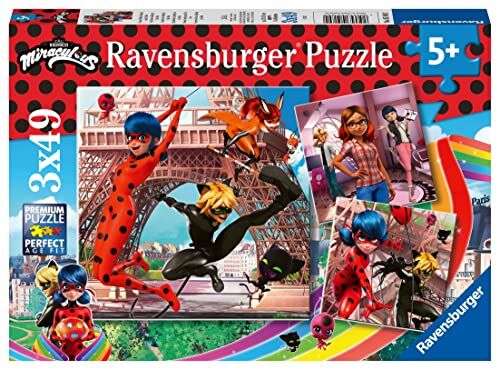 Ravensburger -135261, Miraculous, 3x49 Pezzi, Puzzle per Bambini, età Consigliata 5+, Multicolore, 0, 0 2