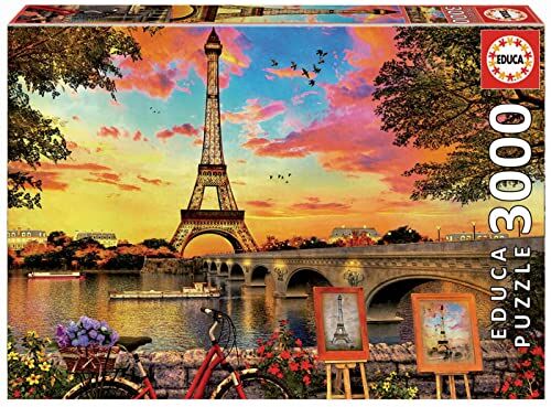 Educa Puzzle da 3000 pezzi per adulti   Tramonto a Pariggi. Misura: 120 x 85 cm. Include servizio pezzi mancanti. Consigliato a partire dai 14 anni ()