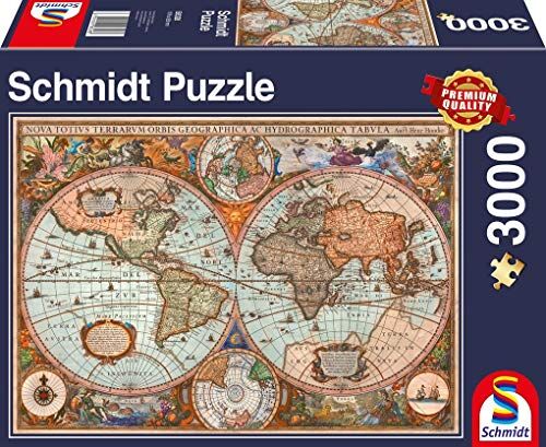 Schmidt Spiele Mappa del mondo antico, puzzle da 3000 pezzi, Multicolore