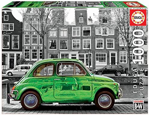 Educa Puzzle da 1000 pezzi per adulti   Coloured B&W Macchina a Amsterdam. Dimensioni: 68 x 48 cm. Include la colla del puzzle FIX. Consigliato a partire dai 14 anni ()