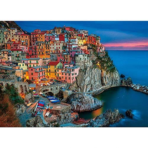 Ulalaza Puzzle da 1000 pezzi Cinque Terre Adulti Ragazzi Bambini Puzzle Grande Puzzle Giocattoli Regalo Educativo Decompressione intellettuale Divertente Gioco per famiglie