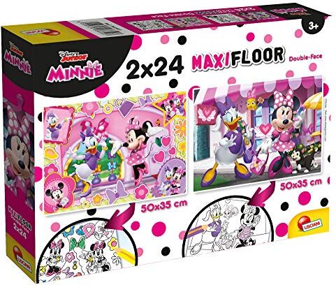 Liscianigiochi Lisciani Giochi- Disney Puzzle Supermaxi 2 x 24 Minnie Mickey & Friends Bambini, Multicolore,