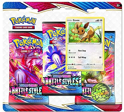 PoKéMoN Spada e scudo 5 Stili di Lotta: confezione da 3 buste (selezione casuale), gioco di carte (versione inglese), dai 6 anni in su, 2 giocatori, tempo di gioco: oltre 10 minuti