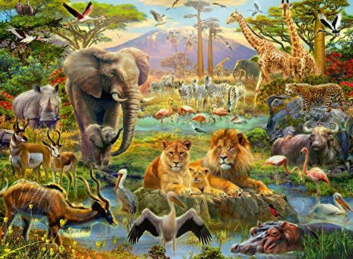 Ravensburger Animals of The Savanna 200 Piece Jigsaw Puzzle with Extra Large Pieces For Kids Age 8 Years and Up