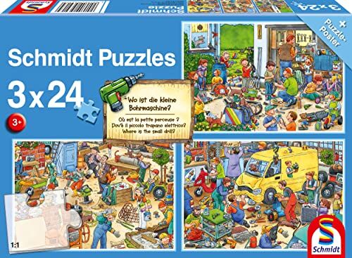 Schmidt Spiele Dove è il piccolo trapano 3x24 pezzi puzzle per bambini, colorato, normale