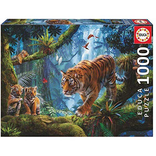 Educa Puzzle da 1000 pezzi per adulti   Tiger sull' Albero. Dimensioni: 68 x 48 cm. Consigliato a partire dai 14 anni ()