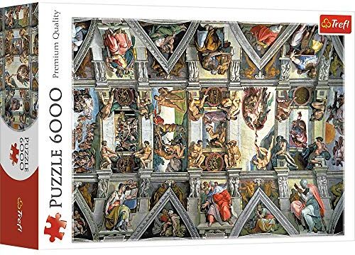 Trefl - Volta 6000 Elementi, qualità Premium, per Adulti e Ragazzi dai 15 Anni Puzzle Soffitto Cappella Sistina, Colore Arco della Chapelle Sixtine, pièces, TRF