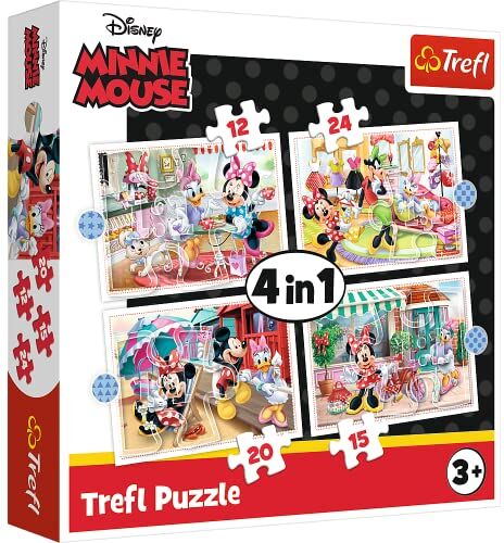 Trefl 12 A 24 Elementi, 4 Set, Minnie Con Gli Amici, Per Bambini Da 3 Anni Puzzle, Colore mit Freunden Disney, 34355