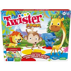 Hasbro Twister Junior, Gioco da Tavolo con Tappetino Fronte-Retro, 2 in 1, Multiplayer 2 a 4 Giocatori, Giochi Classici per Festa in Famiglia per Bambini e Bambine da 3 Anni Hasbro Twister Junior, Gioco da Tavolo con Tappetino Fronte-Retro, 2 in 1, Multiplayer 2 a 4 Giocatori, Giochi Classici per Festa in Famiglia per Bambini e Bambine da 3 Anni
