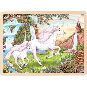 Goki Einlegepuzzle Einhorn: 40 x 30 x 0,8 cm, Holz, 48 Teile, per Stück Goki Einlegepuzzle Einhorn: 40 x 30 x 0,8 cm, Holz, 48 Teile, per Stück
