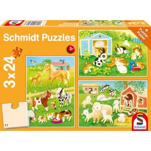Schmidt Spiele Simpatici animali domestici, 3 x 24 pezzi, puzzle per bambini, Multicolore Schmidt Spiele Simpatici animali domestici, 3 x 24 pezzi, puzzle per bambini, Multicolore