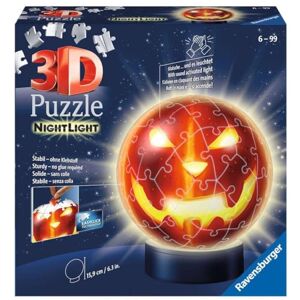 Ravensburger Puzzle 3D, Zucca di Halloween Night Edition, Puzzle Ball, Puzzle per Bambini, 6+ Anni, Idea Regalo, Modellismo, 72 Pezzi, Include Supporto per Esporlo Ravensburger Puzzle 3D, Zucca di Halloween Night Edition, Puzzle Ball, Puzzle per Bambini, 6+ Anni, Idea Regalo, Modellismo, 72 Pezzi, Include Supporto per Esporlo