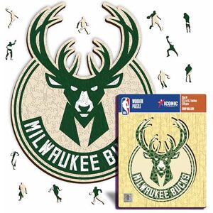 Iconic Puzzles Milwaukee Bucks, Logo, Puzzle di Legno con licenza ufficiale NBA, 100% sostenibile, regalo per adulti e bambini, taglia L, 500 Pz Iconic Puzzles Milwaukee Bucks, Logo, Puzzle di Legno con licenza ufficiale NBA, 100% sostenibile, regalo per adulti e bambini, taglia L, 500 Pz