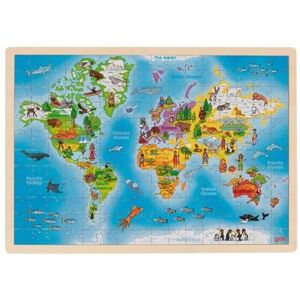 Goki Einlegepuzzle Welt: 46,5 x 33 x 1 cm, Holz, 192 Teile, per Stück Goki Einlegepuzzle Welt: 46,5 x 33 x 1 cm, Holz, 192 Teile, per Stück