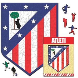 Iconic Puzzles Atletico Madrid, Logo, Puzzle di Legno con licenza ufficiale, 100% sostenibile, regalo per adulti e bambini, taglia S, 150 Pz Iconic Puzzles Atletico Madrid, Logo, Puzzle di Legno con licenza ufficiale, 100% sostenibile, regalo per adulti e bambini, taglia S, 150 Pz