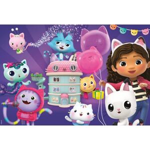 Schmidt Spiele Gabby Dollhause, festa di compleanno nella casa delle bambole, puzzle per bambini da 60 pezzi, puzzle glitterato Schmidt Spiele Gabby Dollhause, festa di compleanno nella casa delle bambole, puzzle per bambini da 60 pezzi, puzzle glitterato