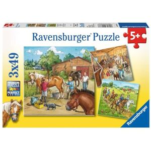 Ravensburger Puzzle Maneggio dei Cavalli, Puzzle 3x49, per Bambini a Partire da 5 Anni, 18x18 cm Ravensburger Puzzle Maneggio dei Cavalli, Puzzle 3x49, per Bambini a Partire da 5 Anni, 18x18 cm