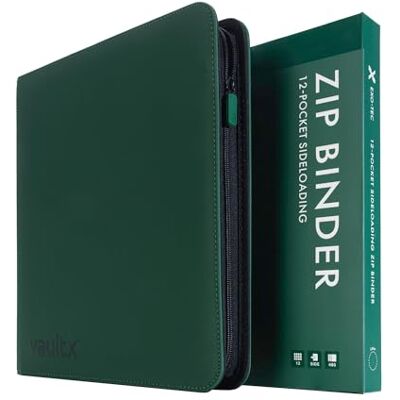 Vault X Raccoglitore per Carte da Collezione a 12 Tasche con Cerniera, 480 Carte, Materiale Exo-Tec per Album, 20 Pagine a Caricamento Laterale, TCG (Verde) Vault X Raccoglitore per Carte da Collezione a 12 Tasche con Cerniera, 480 Carte, Materiale Exo-Tec per Album, 20 Pagine a Caricamento Laterale, TCG (Verde)