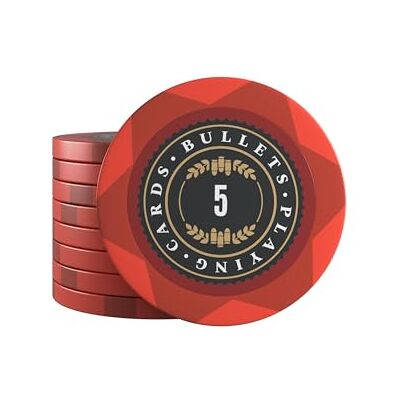Bullets Playing Cards , Adriana 25 chip da poker per set da poker, diversi valori, diametro 4 cm, peso 14 g (5) Bullets Playing Cards , Adriana 25 chip da poker per set da poker, diversi valori, diametro 4 cm, peso 14 g (5)
