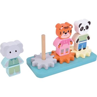 small foot Gioco da impilare con Ruota dentata Jungle Friends, Giocattolo di motricità di Alto Valore in Legno FSC® 100% Certificato, dai 12 Mesi, small foot Gioco da impilare con Ruota dentata Jungle Friends, Giocattolo di motricità di Alto Valore in Legno FSC® 100% Certificato, dai 12 Mesi,