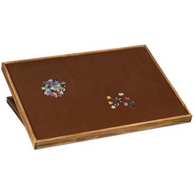 Relaxdays Tavola Porta Puzzle 1000-1500 Tasselli, Vassoio Inclinabile, Supporto per Tavolo da Gioco, in Legno, Marrone Relaxdays Tavola Porta Puzzle 1000-1500 Tasselli, Vassoio Inclinabile, Supporto per Tavolo da Gioco, in Legno, Marrone