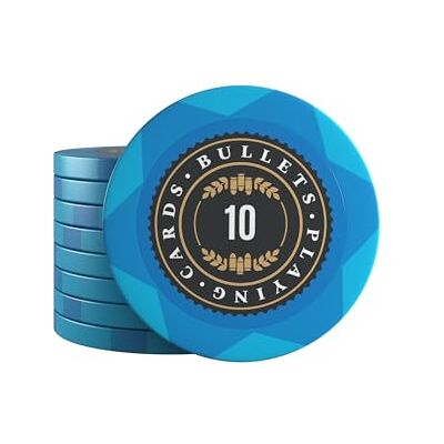 Bullets Playing Cards , Adriana 25 chip da poker per set da poker, diversi valori, diametro 4 cm, peso 14 g (10 pezzi) Bullets Playing Cards , Adriana 25 chip da poker per set da poker, diversi valori, diametro 4 cm, peso 14 g (10 pezzi)
